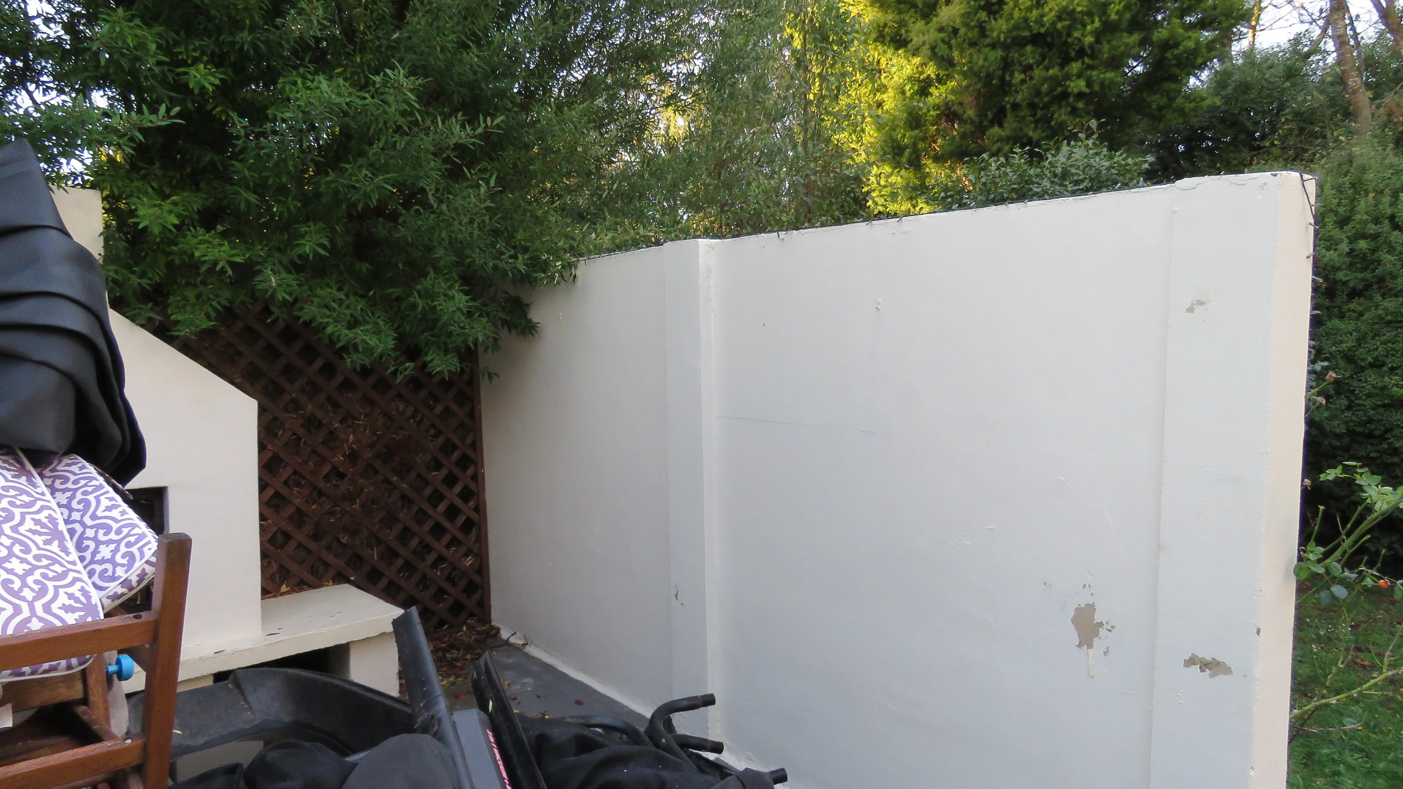 Courtyard wall clean, after professional exterior cleaning in Canterbury